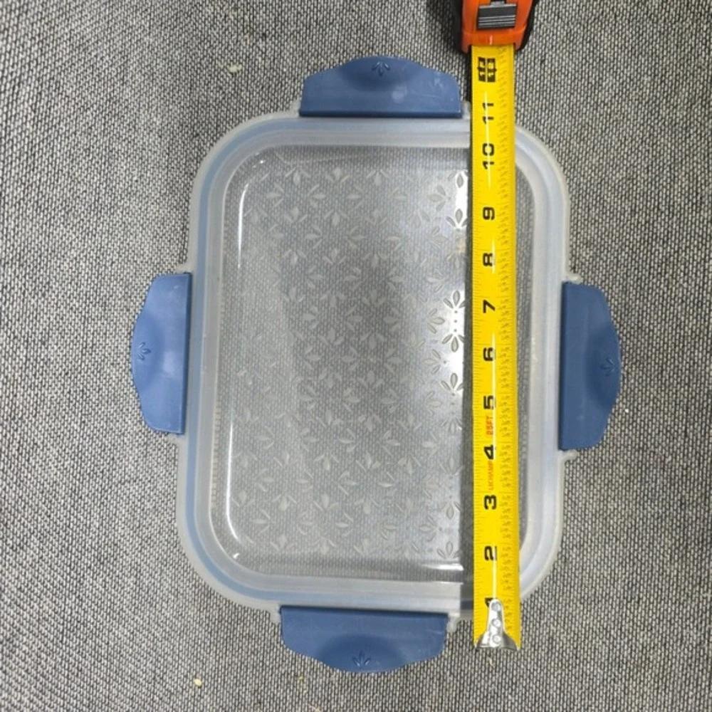 Princess House Fantasia Fresh Replacement Lid 11x8.5 Floral Embossed Blue‎ Clear